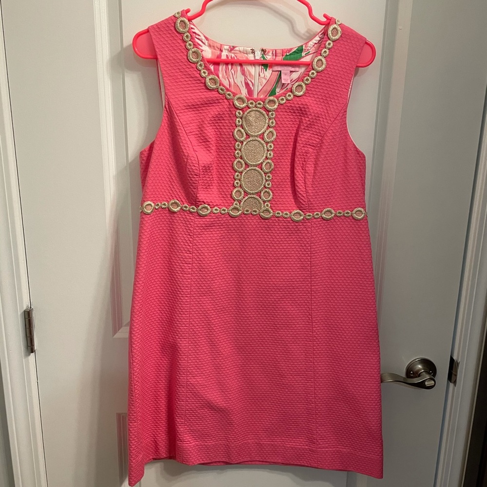 Lilly Pulitzer Pink Dress with Gold Accents